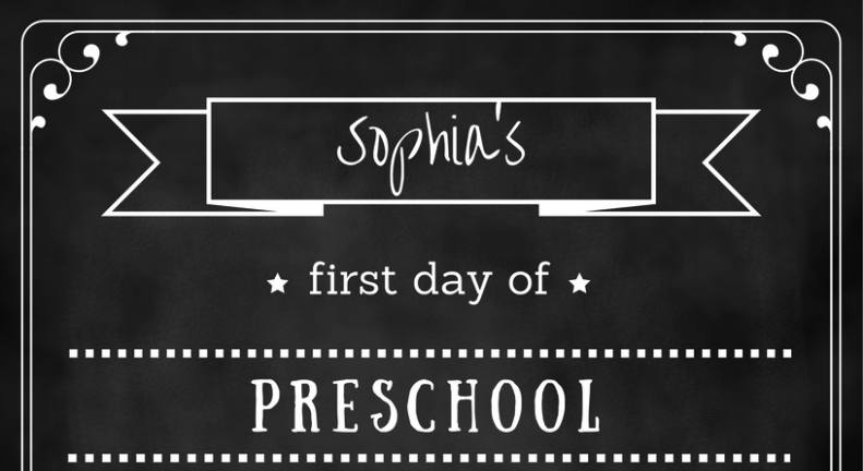 first day of school chalkboard sign